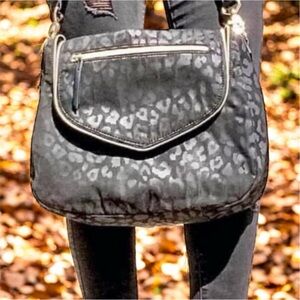 Stella & Dot Black Animal Print Purse